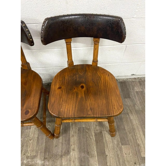 Late 20th Century Vintage Dixie Furniture Company Young Hinkle Corporation Curved Back Pub Chairs - Pair For Sale - Image 5 of 10
