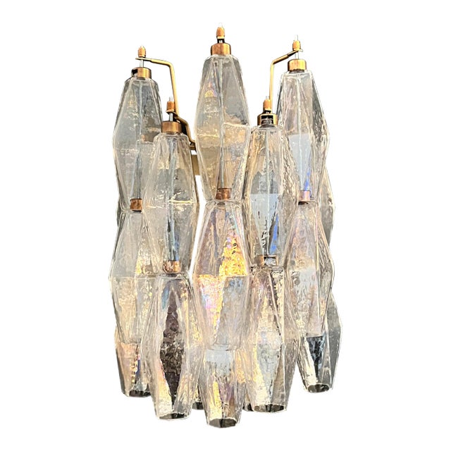 Murano Italian Sconces Poliedri - 16 Iridescent Glass For Sale