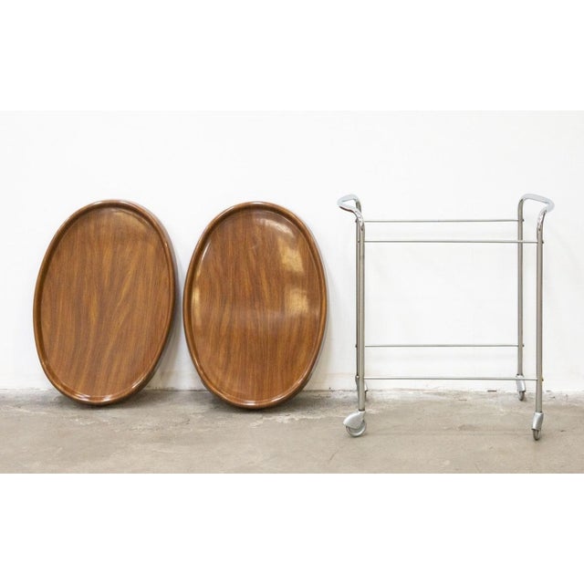 Space Age Cart in Chromed Steel and Plastic, 1970s For Sale - Image 9 of 12