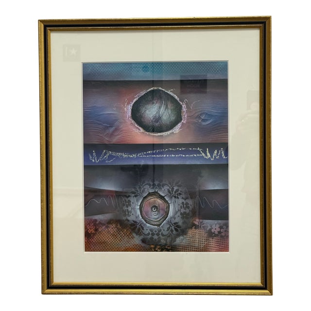 Circa 2002 Moises Ramos Mixed Media Abstract Painting For Sale