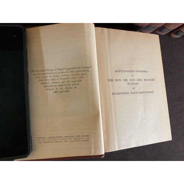 Textile The Works of Charles Dickens Set of 15- Cleartype Edition Books - Antique Red Book For Sale - Image 7 of 11