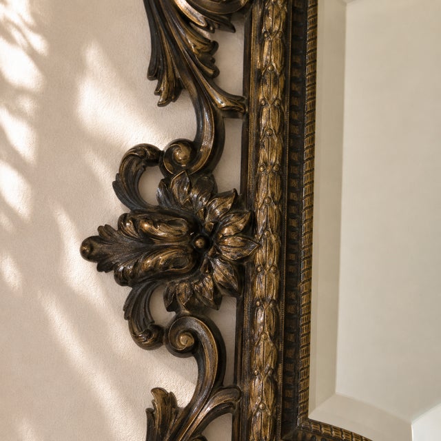 Beveled Bronze Mirror Dating from the Second Empire, Louis Xv Style For Sale - Image 9 of 12