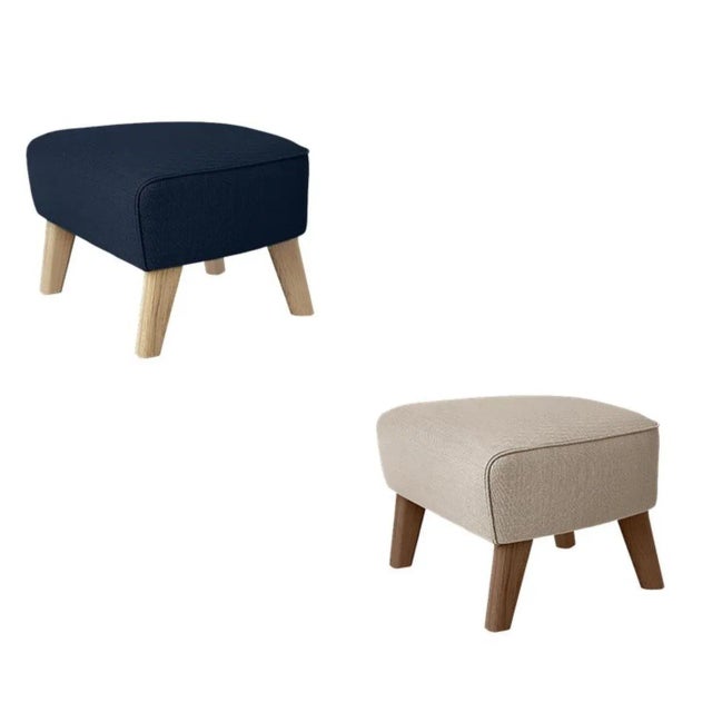 Mogens Lassen Blue and Natural Oak Sahco Zero Footstools by Lassen, Set of 4 For Sale - Image 4 of 6