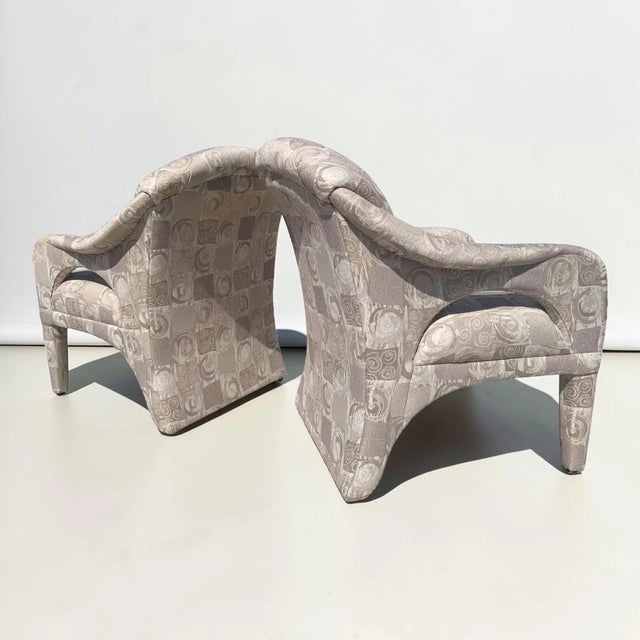 Carsons Kagan Style Postmodern Sculptural Chairs by Carson’s - A Pair For Sale - Image 4 of 8