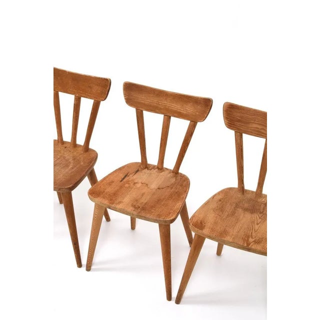 Pine Dining Chairs by Göran Malmvall for Svensk Fur, Set of 4 For Sale - Image 3 of 9