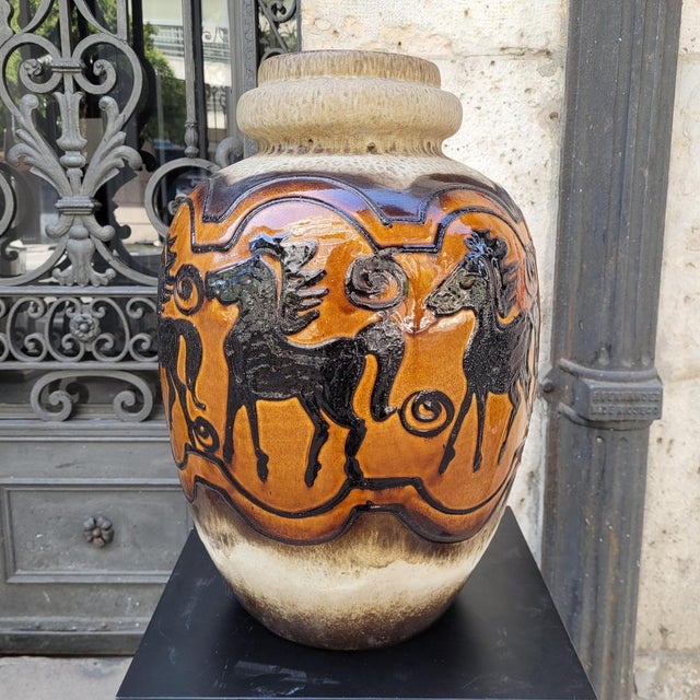 Large Model 286-51 Equestrian Vase from Scheurich Keramik, Germany, 1960s For Sale - Image 17 of 18
