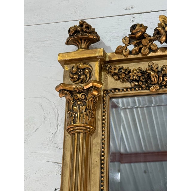19th Century French Louis XVI Carved and Giltwood Mirror For Sale - Image 6 of 12