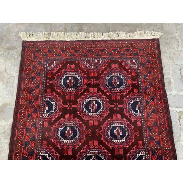 Hand-Knotted Afghan Rug - 4.2 X 7.0 - Rich Geometric Pattern For Sale - Image 4 of 9