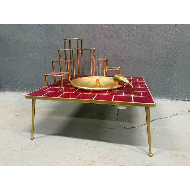 Metal Late 20th Century Space Age Glazed Ceramic & Metal Water Feature, Europe, 1970s For Sale - Image 7 of 11