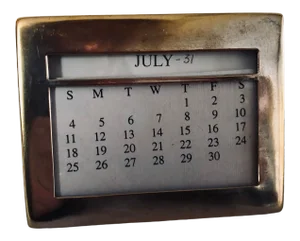 Midcentury Silver Plated Desk Calendar Holder