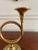Vintage Mid 20th Century Solid Brass French Horn Candle Holder For Sale - Image 9 of 11