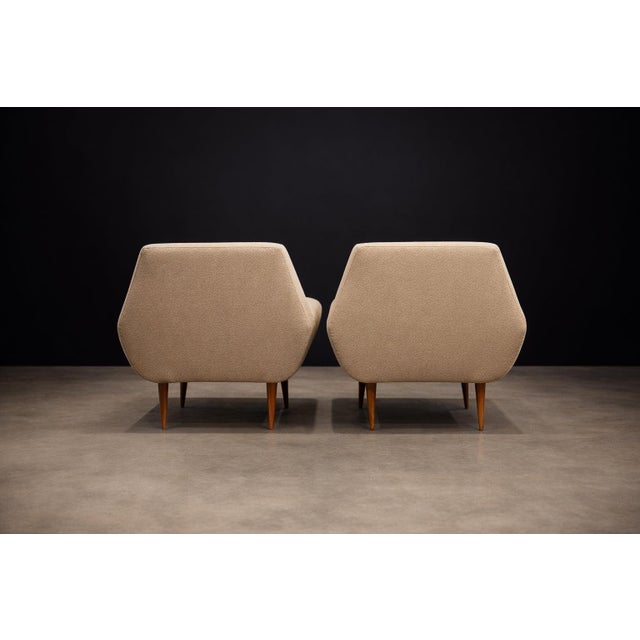 Wood Pair of Brazilian Modern Caviúna Wood Lounge Chairs, Brazil, 1950s For Sale - Image 7 of 12