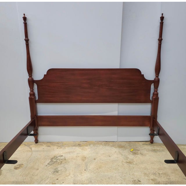 Henkel Harris Wild Black Cherry Semi Poster Queen Size Bed For Sale - Image 9 of 12