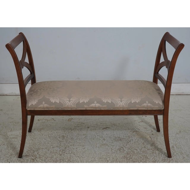 Age: Approx: 25 Years Old Details: Quality Construction Regency Style Damask Upholstered Seat Offered @ Fraction Original...