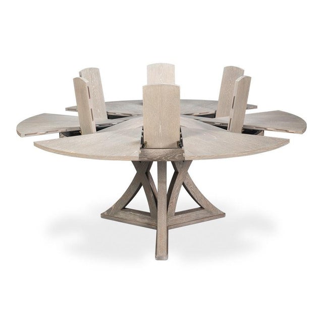 2020s Transitional Round Dining Table, Large - Grey Oak For Sale - Image 5 of 11