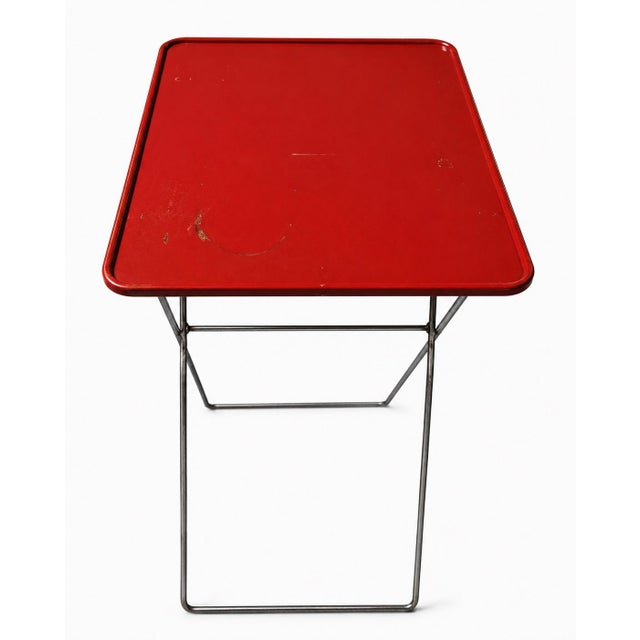 Mid-Century Modern Mid-Century Poppy Red Durham Tv Tray Tables, Fourth of July, Independence Day For Sale - Image 3 of 3