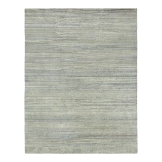 Rug & Kilim’s Textural Rug in Beige, Light Blue and Cream Stripes and Striae For Sale