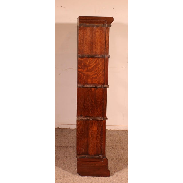 Tan Modular Bookcase in Oak from Globe Wernicke, 1890s, Set of 4 For Sale - Image 8 of 11
