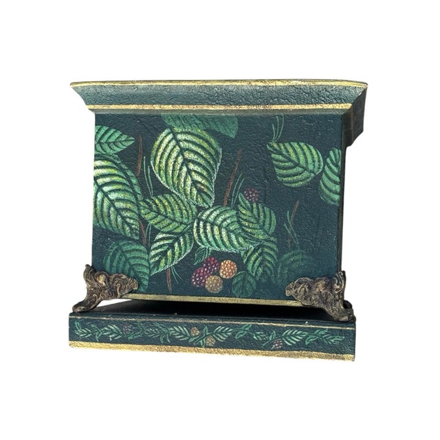 Vintage John Richard Collection Metal Footed Planter on Stand For Sale - Image 9 of 10