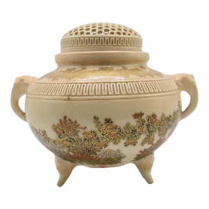 Japanese Satsuma Tripod Flower Censer Meiji Period