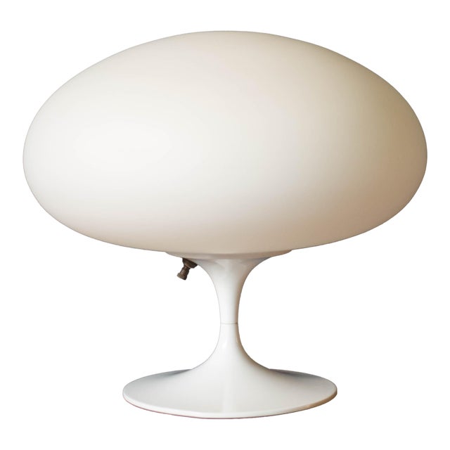 Vintage Sculptural White Mushroom Accent Table Lamp by Laurel For Sale