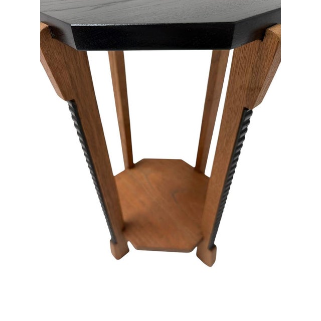 Art Deco Amsterdamse School Octagonal Pedestal Table, 1920s For Sale - Image 3 of 10