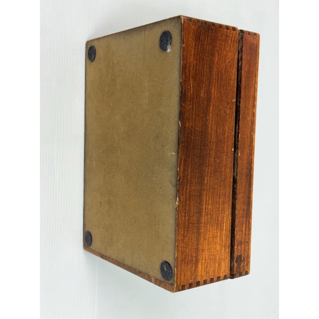 Wood Antique Quarter Sawn Oak Wood Humidor Cigar Box For Sale - Image 7 of 12