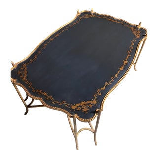 Dennis & Leen Black Lacquer Gilt Chinoiserie Cocktail or Coffee Table For Sale