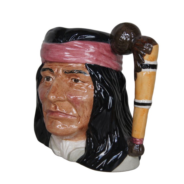 Realism 1980s English Royal Doulton Geronimo Apache Indian Leader Character Toby Jug For Sale - Image 3 of 14
