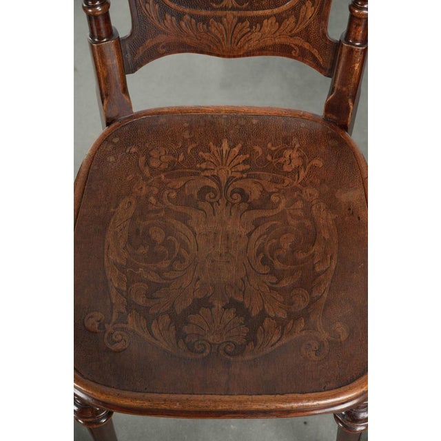 Wood Antique Late 18th Century Art Nouveau Style Bentwood Bistro Chairs, Set of 4 For Sale - Image 7 of 14