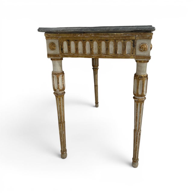 18th Century 18th Century Italian Louis XVI Console With Grey Marble Top For Sale - Image 5 of 5