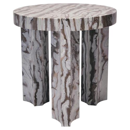 Gold Bamboo and Marble Carrara Side Table Inlay by Reda Amalou Design For Sale - Image 8 of 8