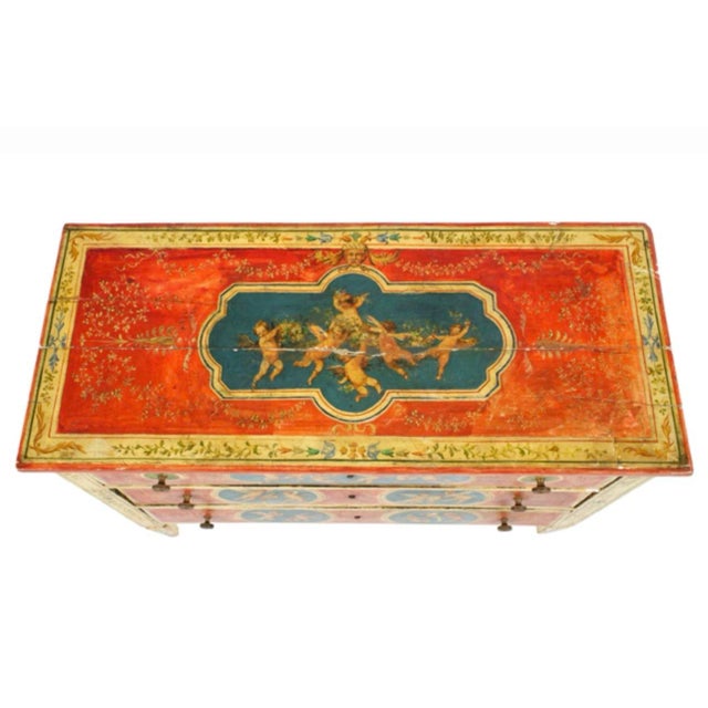 Late 19th Century 19th Century Venetian Italian Paint-Decorated Commode For Sale - Image 5 of 12