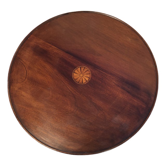 Early 20th Century Tilt Top Table With Center Inlay For Sale
