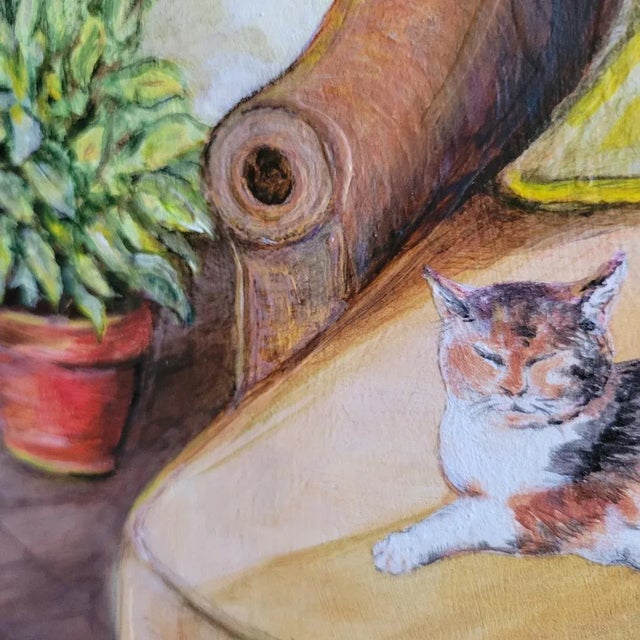 2020s Cat Lying in the Sun on Outdoor Furniture For Sale - Image 5 of 5