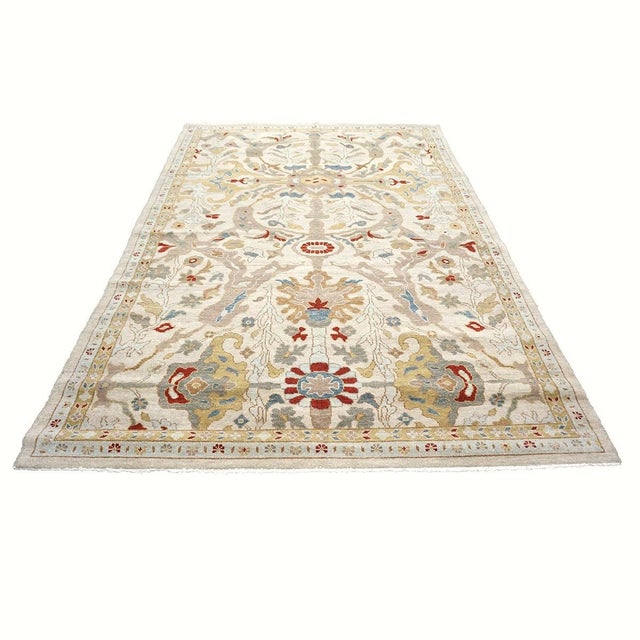 Condition: New Origin: Afghanistan Design: Sultanabad Actual size: 6'3" X 9'0" Thickness: 1/4" Color: Ivory, Taupe, Tan,...