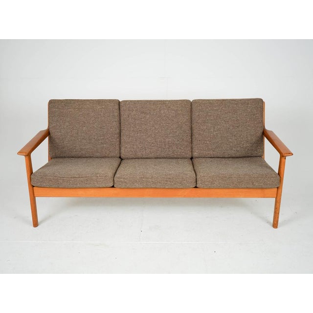 Mid-Century Teak GE-265/3 Wollstoff Sofa by Hans J. Wegner for Getama, 1960s For Sale - Image 11 of 14