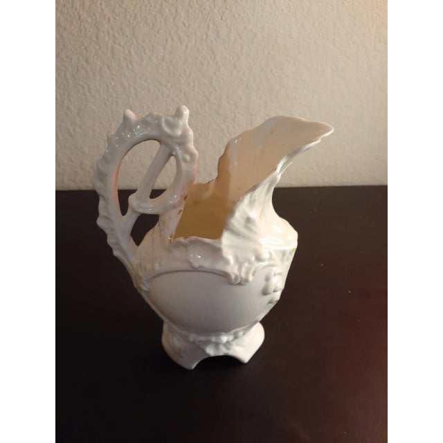 1950s Victorian Porcelain Floral Ewer For Sale - Image 4 of 6