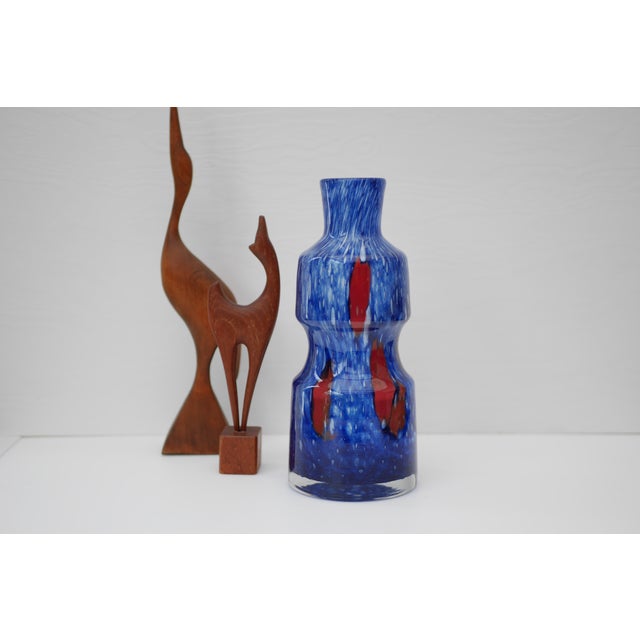 1960s Blue Glass Art Vase from Prachen Glass Works For Sale - Image 5 of 10