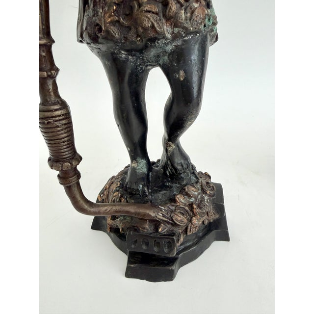 Metal Mid-20th C Venetian-Style Moorish Figural Bronze Candlesticks - A Pair For Sale - Image 7 of 10