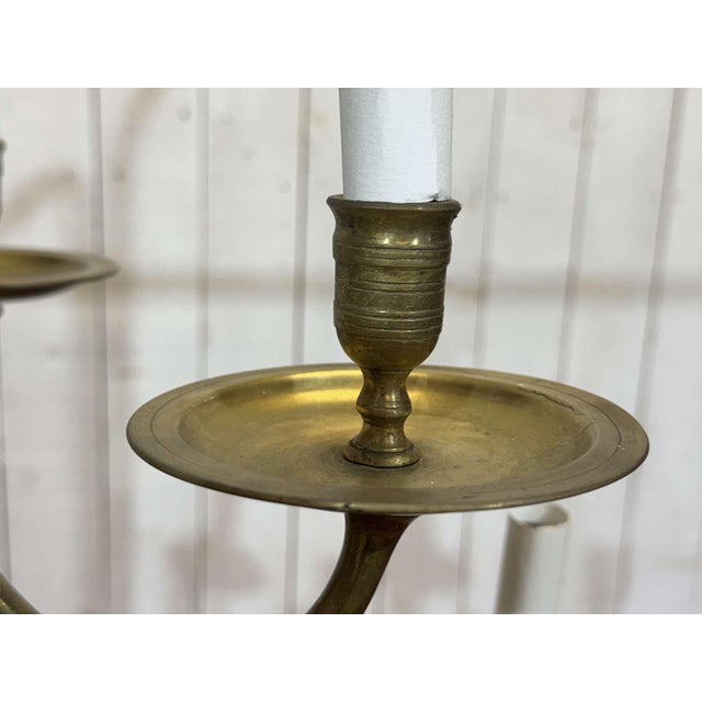 Two-Tier 12-Light Dutch Brass Chandelier, 1930s For Sale - Image 15 of 18