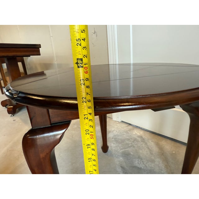 Vintage Queen Anne Style Solid Wood Drop Leaf Handkerchief Side Table For Sale - Image 12 of 17