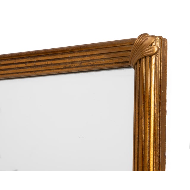 Reeded Gilt Acanthus Leaf Neoclassical Italian Carved Plaster Wood Mirror 1950s One of Two Matching Non Identical For Sale - Image 9 of 14
