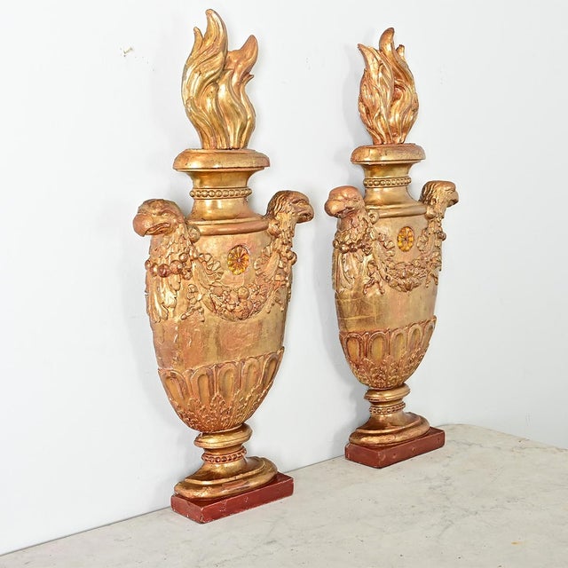 Italian Pair of 19th Century Giltwood Appliqués For Sale - Image 9 of 12