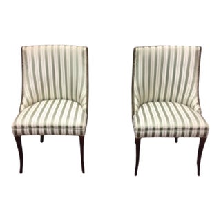 Vintage Accent Chairs, Green Accent Chairs, the Pair For Sale