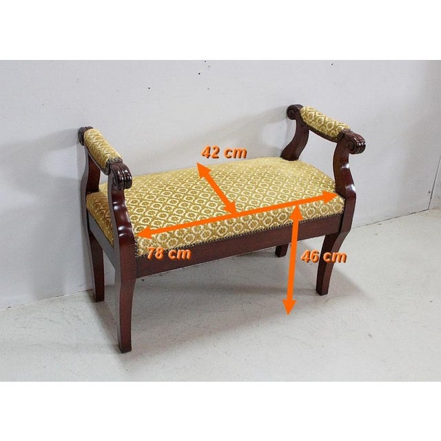 Small 19th Century Restoration Middle Bench For Sale - Image 12 of 13