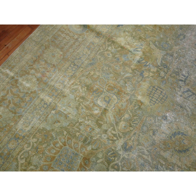 Textile Antique Zabihi Collection Persian Tabriz Worn Room Size Rug - 10'3" x 13'2" For Sale - Image 7 of 12