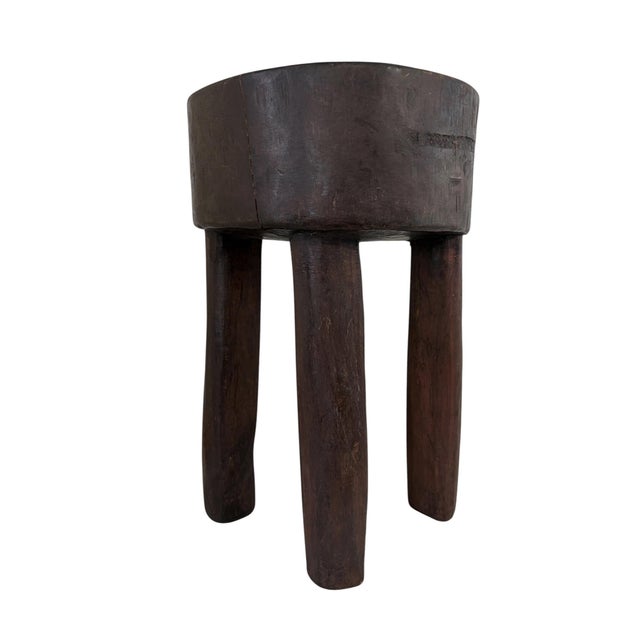 Vintage African Wood Milk Stool Hehe Gogo People Tanzania 12.75 " H For Sale - Image 9 of 10