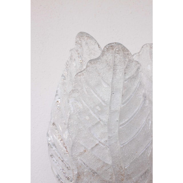 Set of 4 Florence Murano Wall Light Transparent Leaves, 1970 For Sale - Image 10 of 13