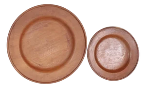 Pair of Mid 20th Century Wood Plates